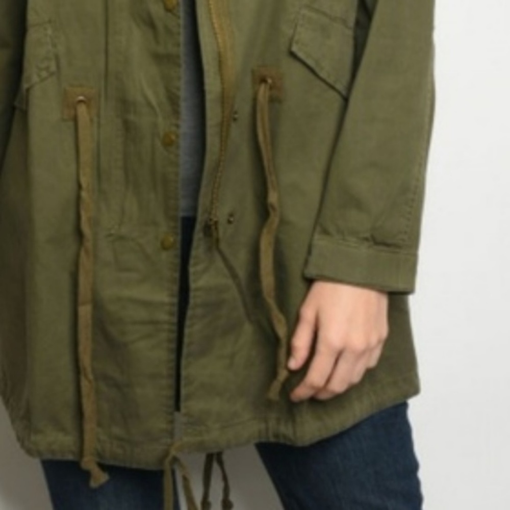 2/$20 SALE -Patch Detail Army Utility Jacket - Picture 2 of 5